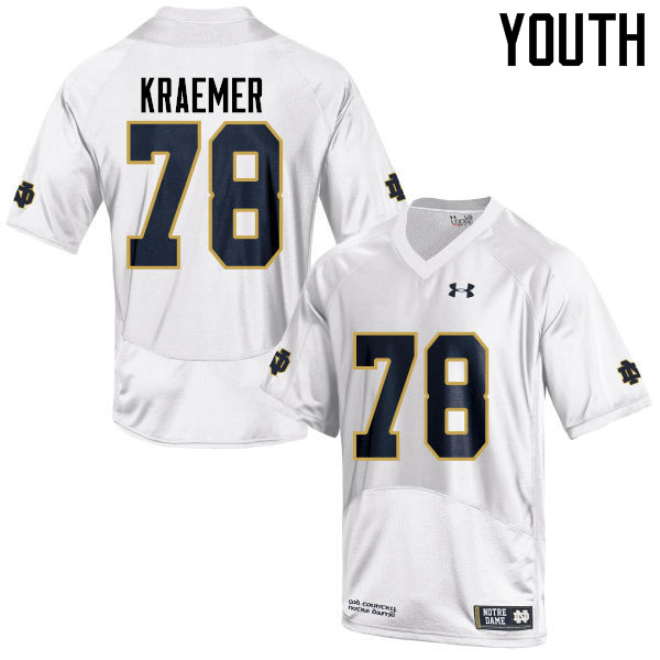 Youth #78 Tommy Kraemer Notre Dame Fighting Irish College Football Jerseys-White - Click Image to Close